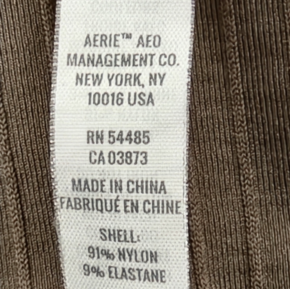 Aerie Seamless Ribbed Scoop Neck Bralette Crop Tank Taupe Size Small - Picture 9 of 11